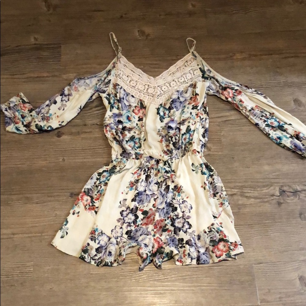 Cold Shoulder Floral Romper